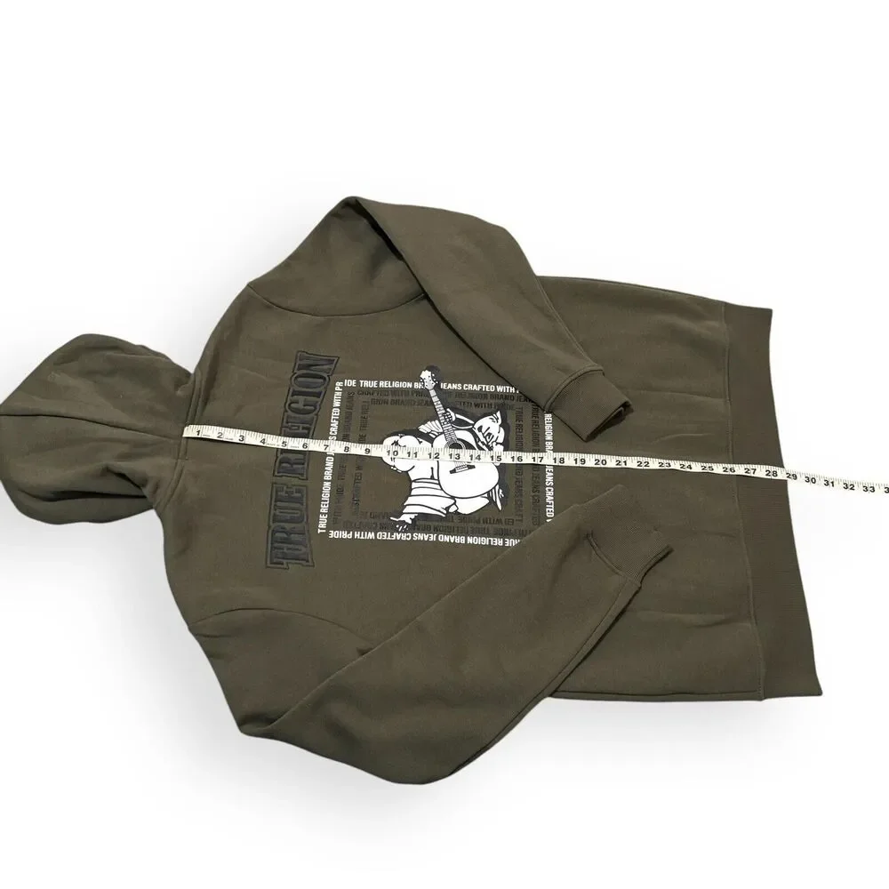 New True Religion Men's Classic Buddha Logo Full Zip Up Hoodie Sweatshirt Size L